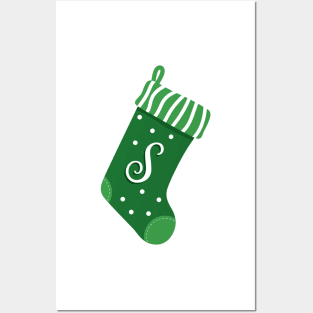 Christmas Stocking with the Letter S Posters and Art